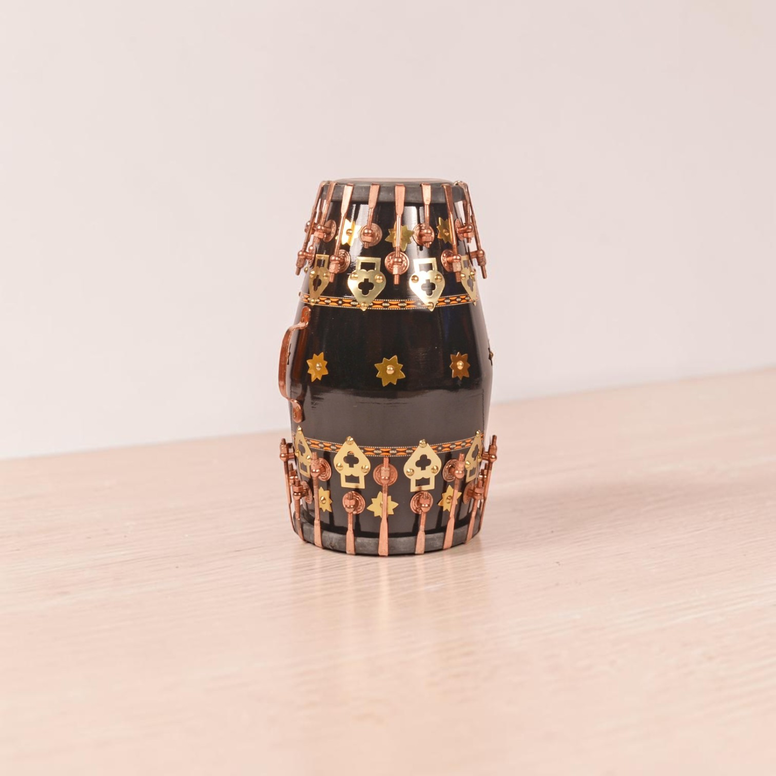 Dholak no. 36E SPL black with golden NB fittings